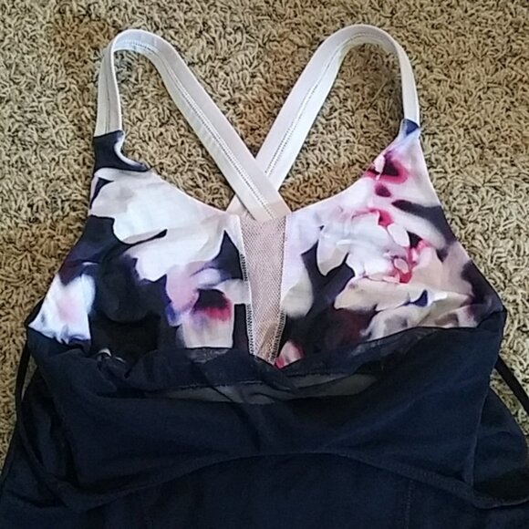 Nwot Lucky In Love Tank Top w/ Bra Navy Blue S Small - Picture 6 of 7